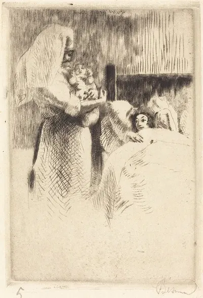 Birth Announcement for Anne-Élisabeth Besnard (Carte de naissance d'Anne-Élisabeth Besnard) by Альбер Безнар, 1922 —…