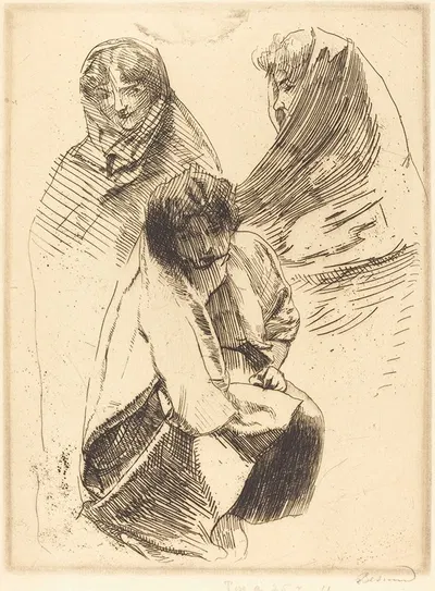 Three Veiled Women (Trois femmes voilées) by Альбер Безнар, 1899 — digital art print download
