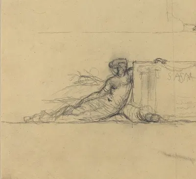 Seated Female Figure for 'San Francisco' by Charles Meryon — digital art print download