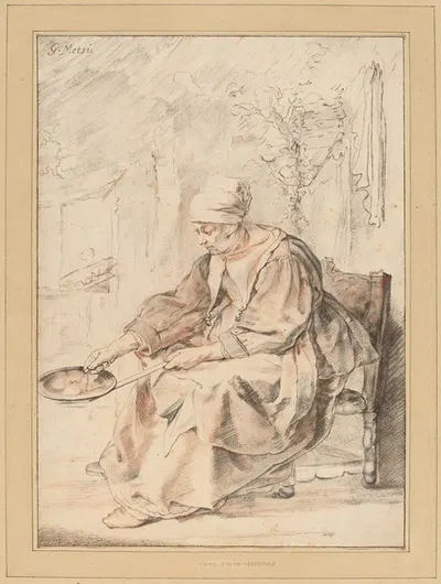 Pancake Woman by Корнелис Плос ван Амстел, 1768 — digital art print download