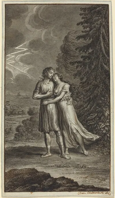 Lovers in a Thunderstorm by Даниэль Николай Ходовецкий — digital art print download