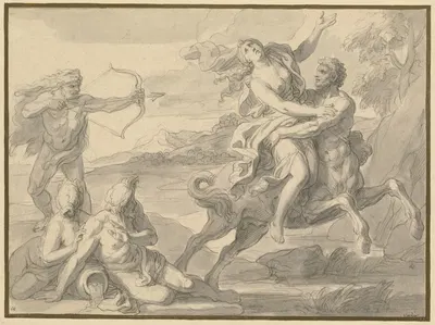 The Rape of Deianira by François-Alexandre Verdier — digital art print download