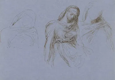 Study of Death for 'Time and Death' by Джордж Фредерик Уоттс, c. 1868 — digital art print download