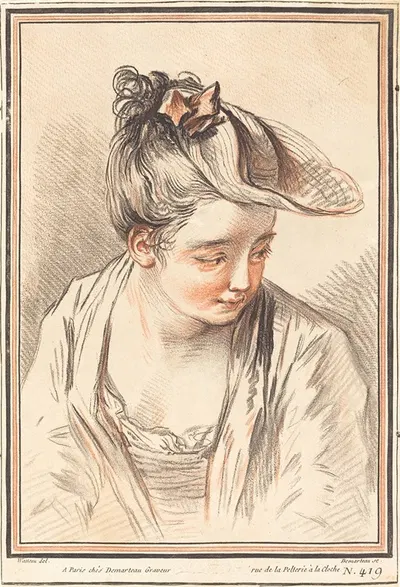 Head of a Young Woman by Жиль Демарто старший, 1773 — digital art print download