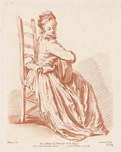 Woman Playing the Guitar by Жиль Демарто старший, 1764 — digital art print download