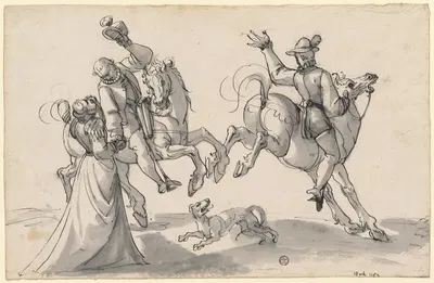 Der Abschied der Kavaliere by Ганс Бок старший, 1582 — digital art print download