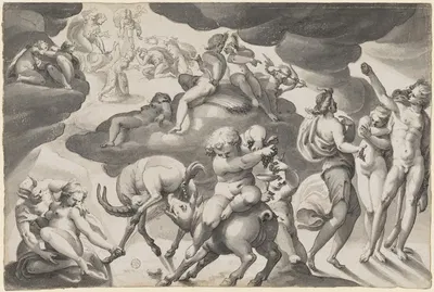 Herakles und Deïanira by Ганс Бок старший, 1596 — digital art print download