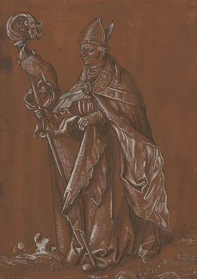Hl. Bischof (Ludwig von Toulouse), nach Hans Baldung by Hans Hug Kluber, 1546 — digital art print download