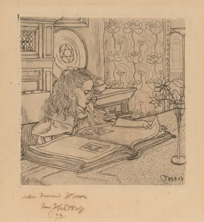 Charley Looking at an Album of Prints by Ян Тoorоп, 1898 — digital art print download