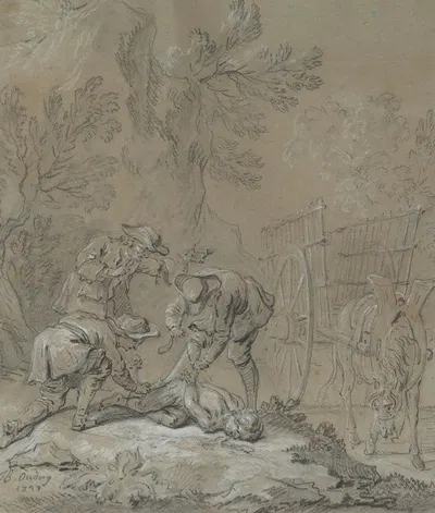 Ragotin lie par les parents du fou by Jean-Baptiste Oudry, 1727 — digital art print download