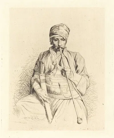 Seated Arab with Pipe by Жан-Леон Жерома, c. 1864 — digital art print download