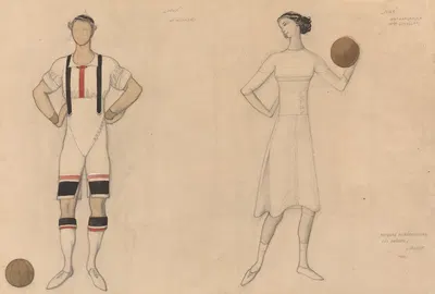 Costume Study for 'Jeux' by Леон Бакст, 1913 — digital art print download