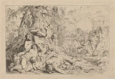 The March of Silenus by Louis-Felix de La Rue — digital art print download