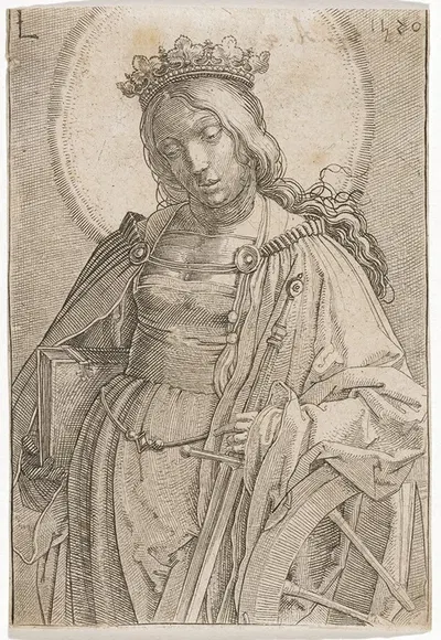St. Catherine of Alexandria by Лукас Ван Лейден, 1520 — digital art print download