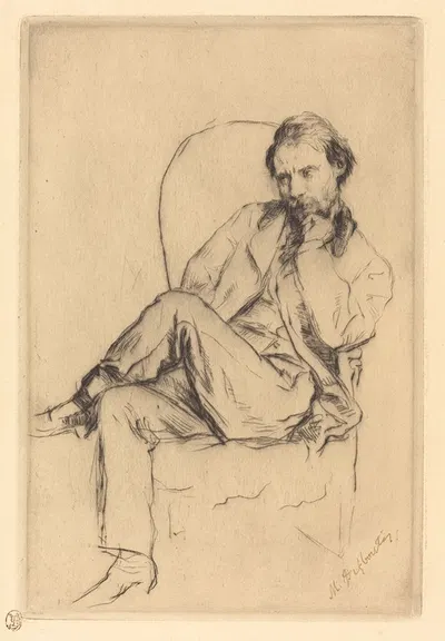 Renoir Seated by Марсельен-Гильберт Дебутен, 1877 — digital art print download