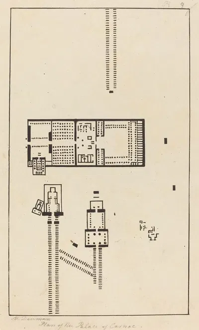Plan of the Palace of Carnac, published 1829 by Maria Denman — digital art print download