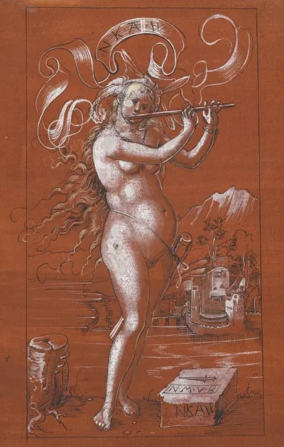 Die Flötenspielerin by Niklaus Manuel — digital art print download