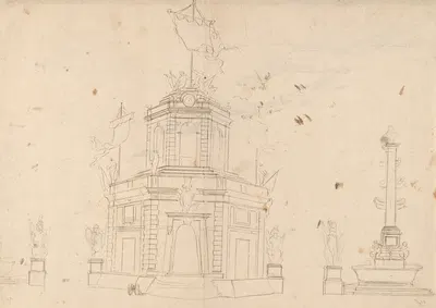 Study for a 'Macchina' on a Nautical Theme by Paolo Posi, 1769 — digital art print download