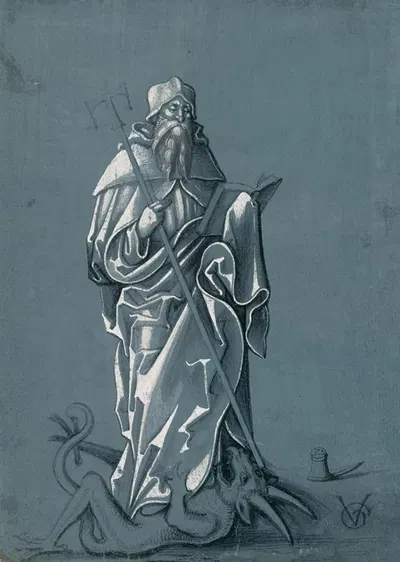 Der hl. Antonius, auf dem Teufel stehend by Urs Graf, 1507 — digital art print download