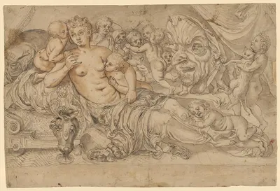 Caritas by Vincent Sellaer, 1557 — digital art print download