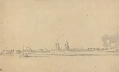 View of a Dutch Town by Виллем ван де Вельде младший — digital art print download