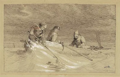 Study for 'Shad Fishing' by Уильям Тайли Ранни, c. 1846 — digital art print download