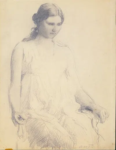 Study of a Young Woman by Аббот Хандерсон Тейер, 1912 — digital art print download
