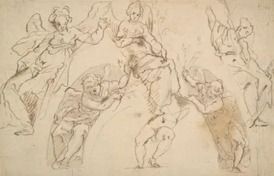 Studies of Angels and Cupids by Alessandro Casolani — digital art print download