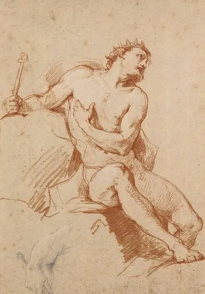 Study of the figure of aeolus, and a study of his hand by Шарль-Жозеф Натоир, 1979 — digital art print download