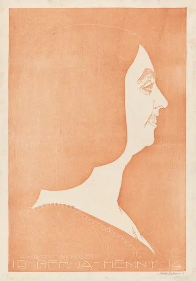 Portret van Gerda Henny by Крис Лебо, 1992 — digital art print download