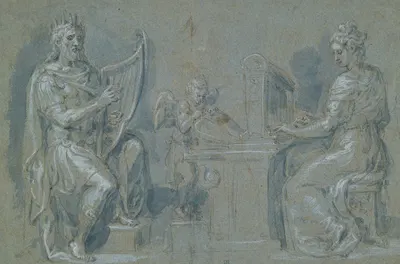 David and Saint Cecilia by Crispijn van den Broeck, 1985 — digital art print download
