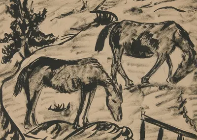 Horses by Dora Bromberger, 1981 — digital art print download