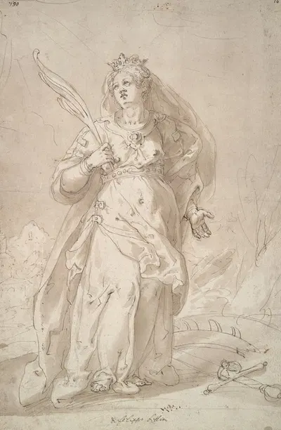Saint Catherine of Alexandria by Filippo Bellini — digital art print download