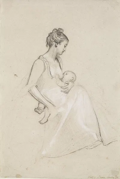 Infant's Repast – Study of a Mother and Child by Форд Мадокс Браун — digital art print download