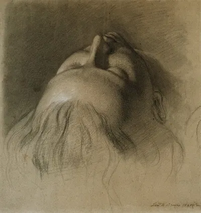 Parisina's Sleep – Study for Head of Parisina by Форд Мадокс Браун — digital art print download