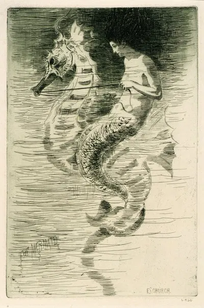 The Mermaid by Фредерик Стюарт Чёрч — digital art print download