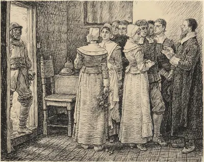 The Puritan Wedding Interrupted by Джордж Генри Ботон — digital art print download
