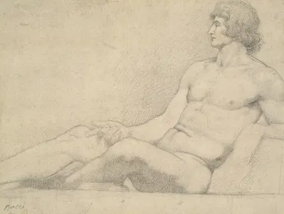 Reclining Male Nude by Giuseppe Bossi — digital art print download