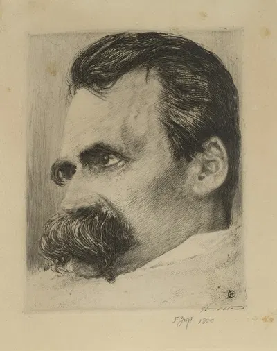Head Study of Friedrich Nietzsche by Ханс Олде — digital art print download