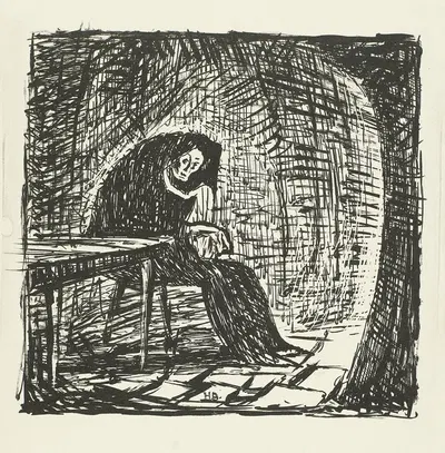 Arme oude vrouw by Анри Бракенсик — digital art print download