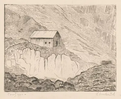 Huis op een berg by Анри Бракенсик — digital art print download