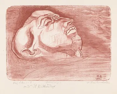 Liggende figuur met gesloten ogen by Henri Braakensiek — digital art print download