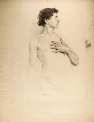 Nude Boy, Torso and Head by Говард Рассел Батлер — digital art print download