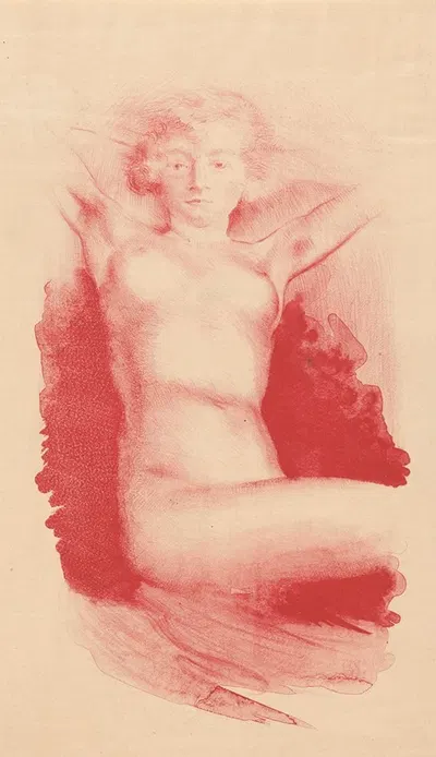 Zittende naakte vrouw by Хуйб Лунс — digital art print download