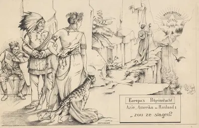 Europa's Pelgrimstocht – Azie, Amerika en Rusland; 'zou ze slagen by J. Bretschneider — digital art print download