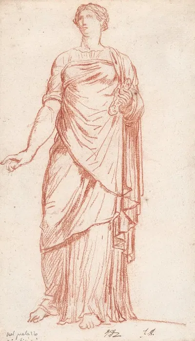 Statue of Flora seen from the Front, in the Palazzo Giustiniani, Rome by Жак Луи Давид — digital art print download