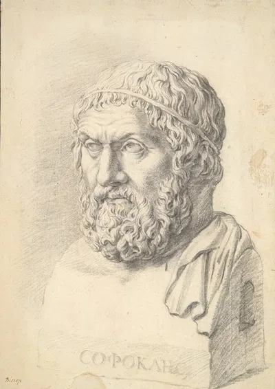 Portrait Bust of Sophocles by Jan de Bisschop — digital art print download