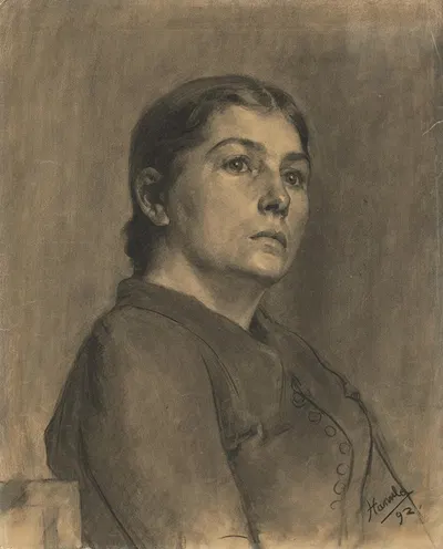 A study of the image of a woman by Йозеф Ханула — digital art print download