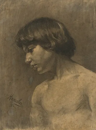 Study of a boy's head by Йозеф Ханула — digital art print download