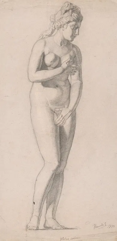 Study of a woman by Йозеф Ханула — digital art print download